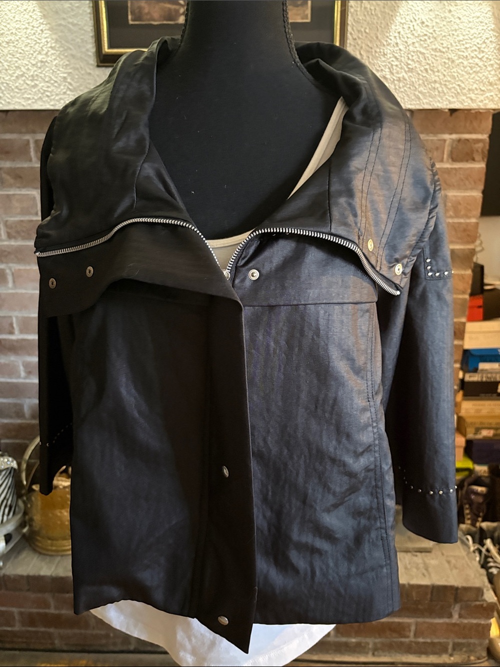 Women's Black Bomber Jacket with Hood